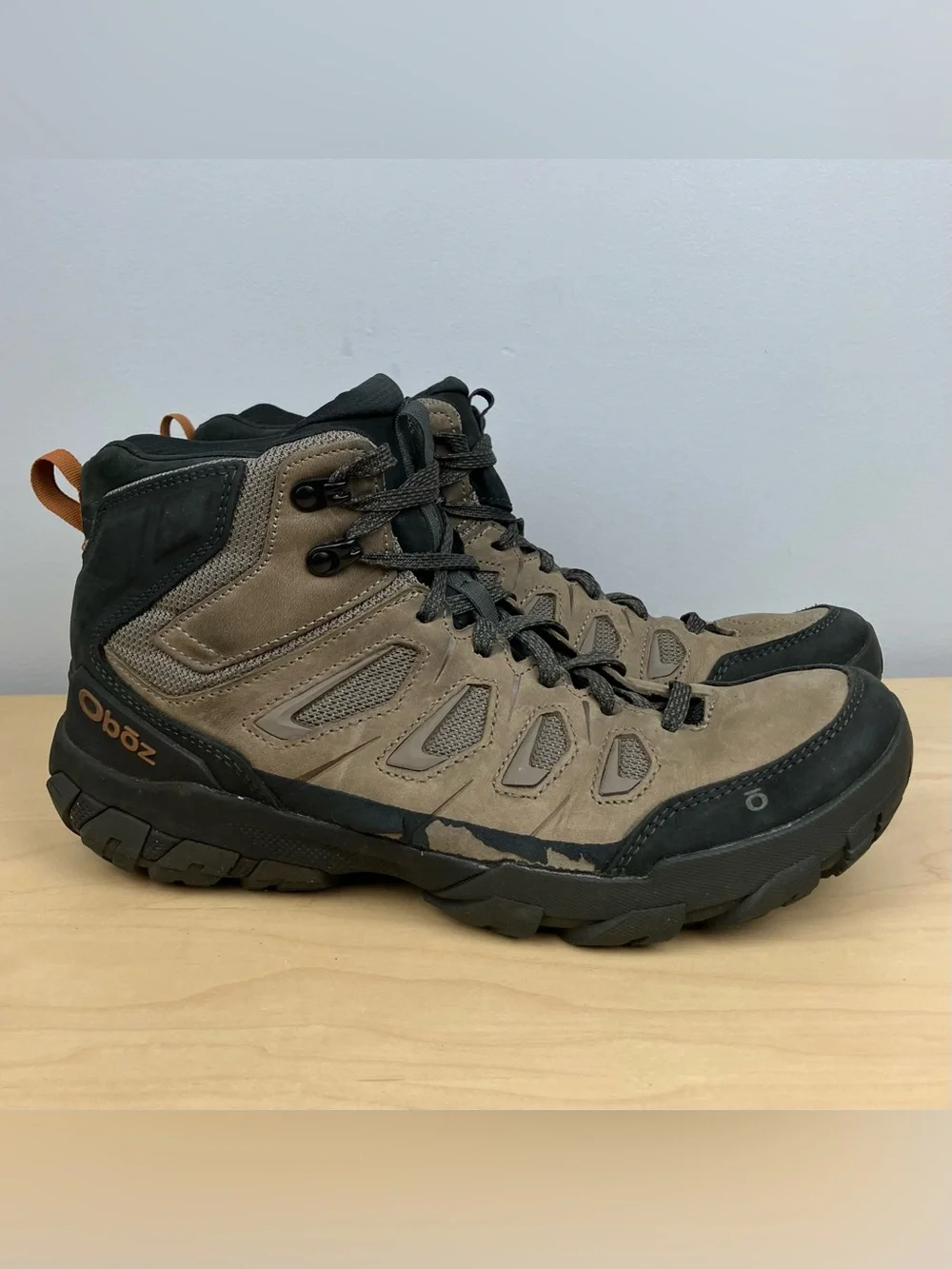 Oboz Men’s Size 10.5 Sawtooth X Mid Waterproof Brown Leather Hiking Boots